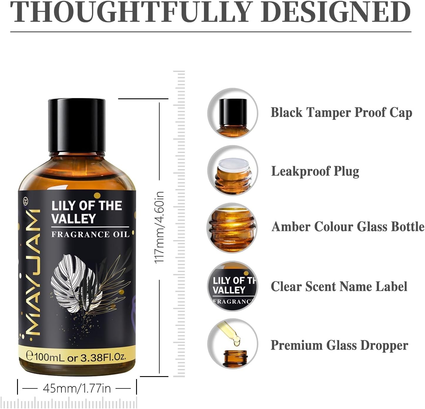 Lily of the Valley Fragrance Oil, MAYJAM 3.38FL.OZ Essential Oils for Diffusers