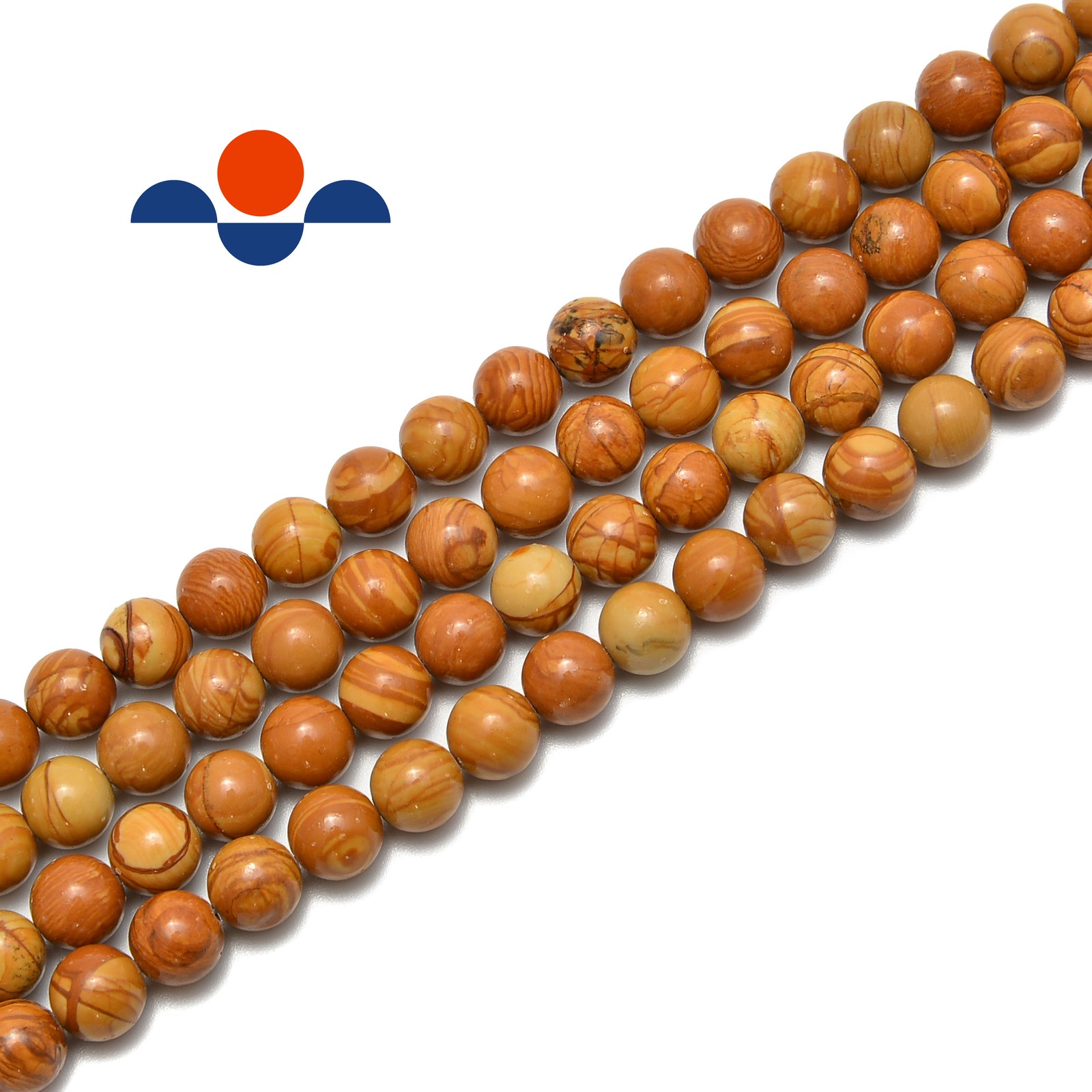 Wood Grain Jasper Smooth Round Beads 6mm 8mm 10mm 12mm 15.5″ Strand