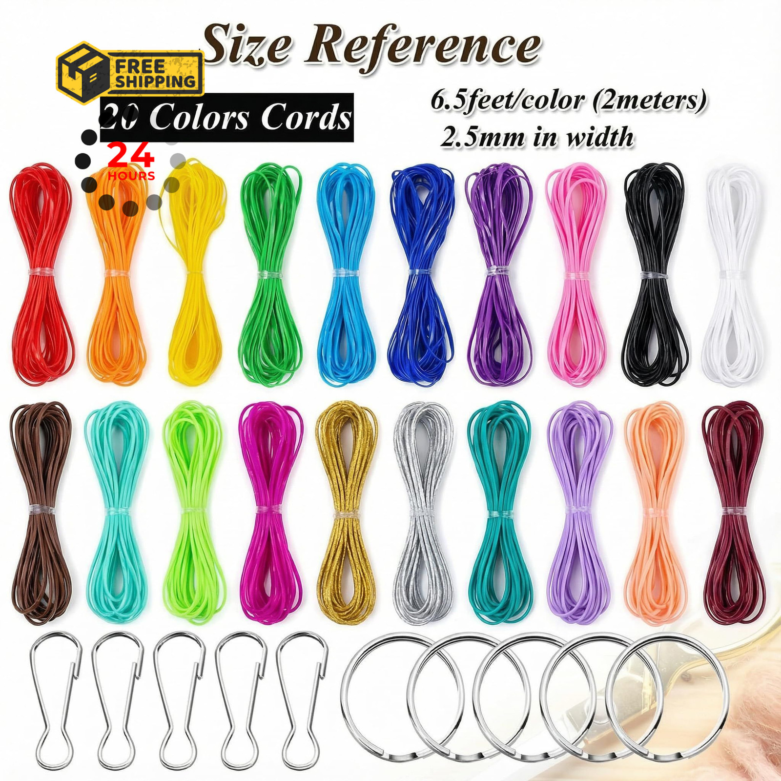 HANSPORTA Plastic Lacing Cord, 20 Colors Gimp Scoubidou String Kit 20colors