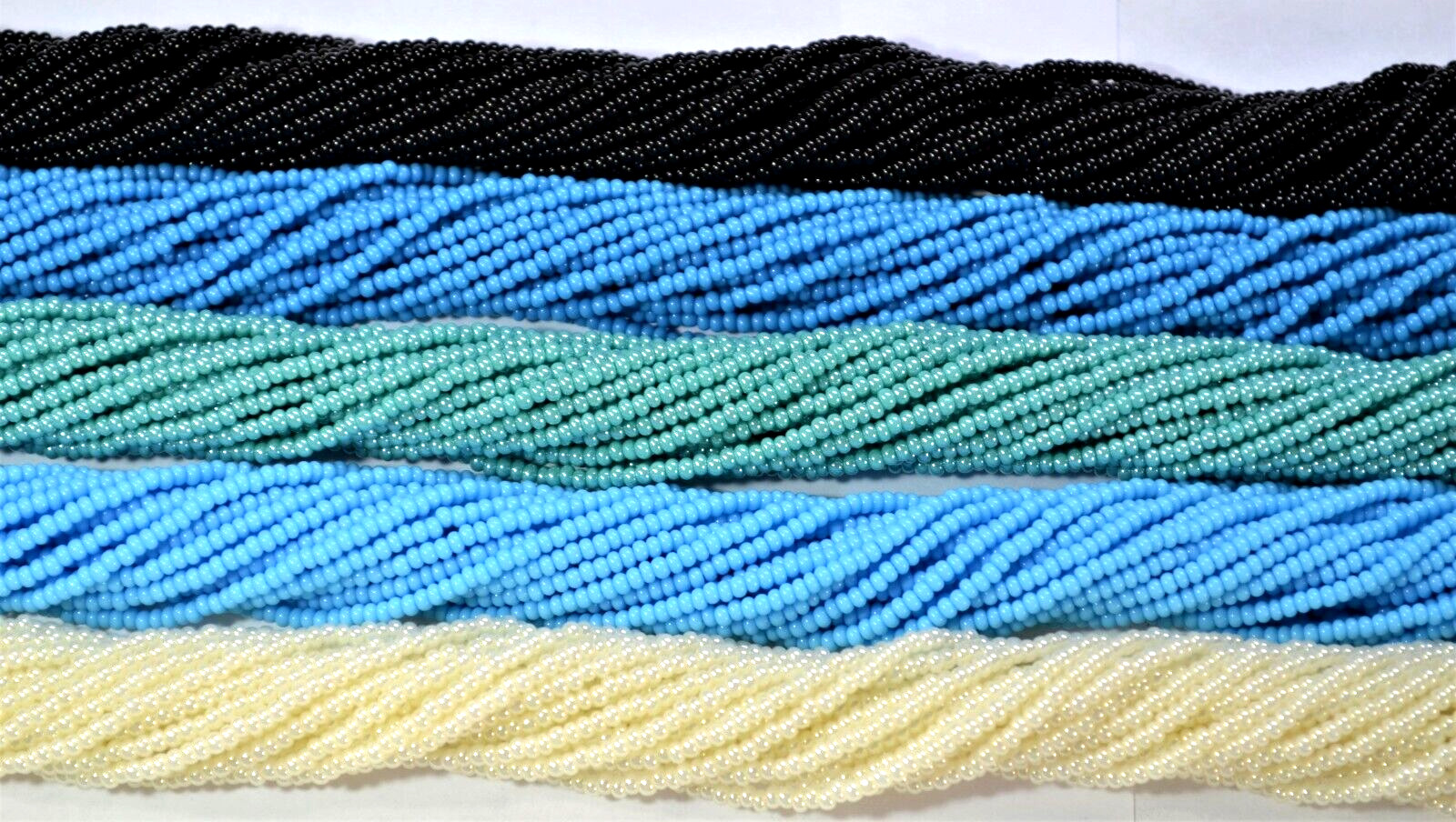 Blue, Green, Black Snake Mix/Lot 11/0 PRECIOSA® Czech Glass Seed Beads 5 HANKS!