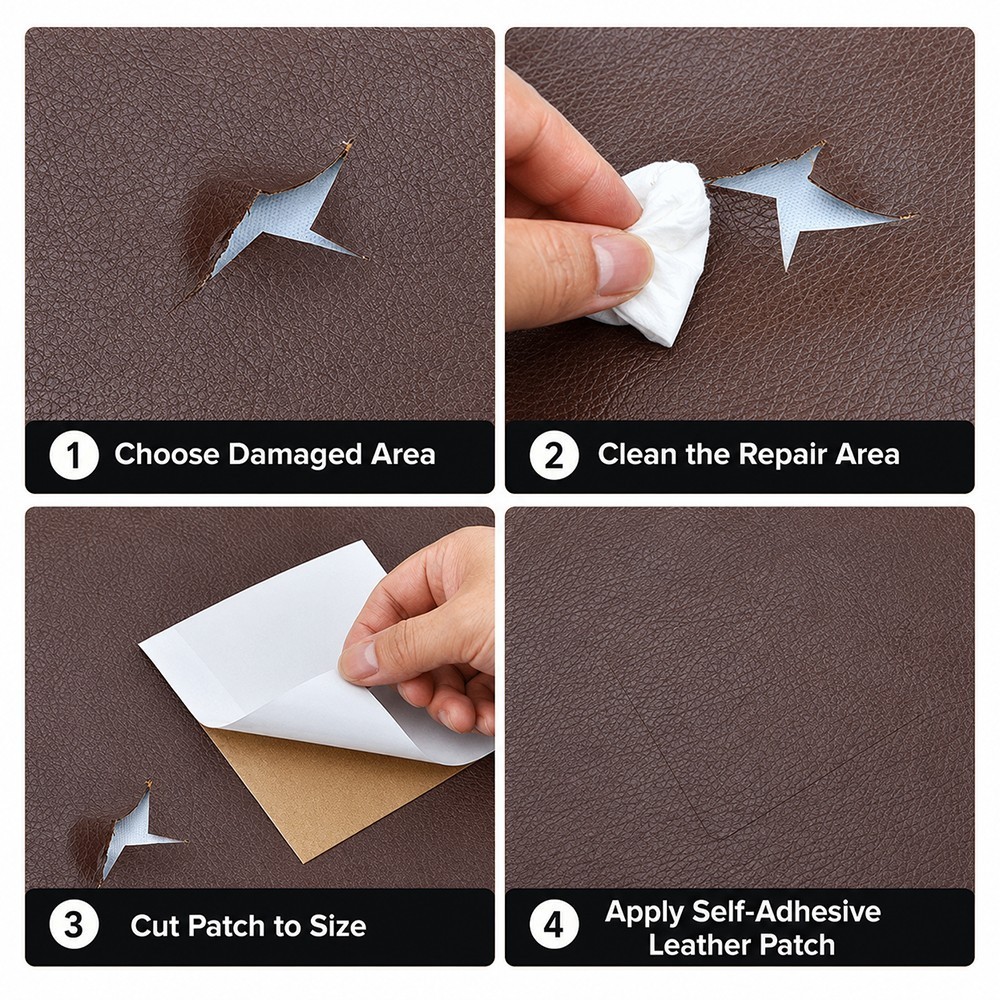 Self-Adhesive Leather Repair Patch Vinyl Repair Kit for Couch/Furniture/Sofas