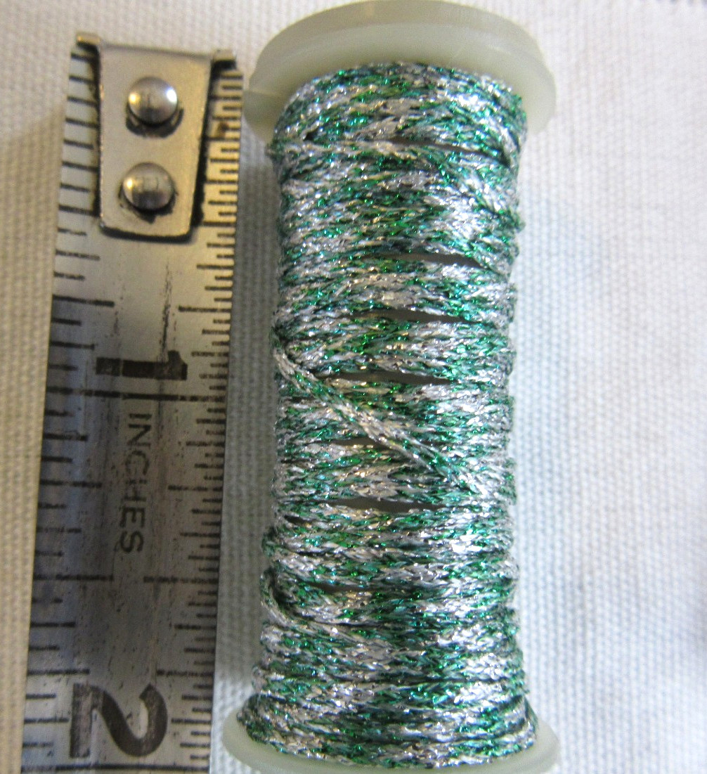2 Kreinik Metallics Iron-on #6355 WINTERGREEN Medium #16 Braids Thread lot