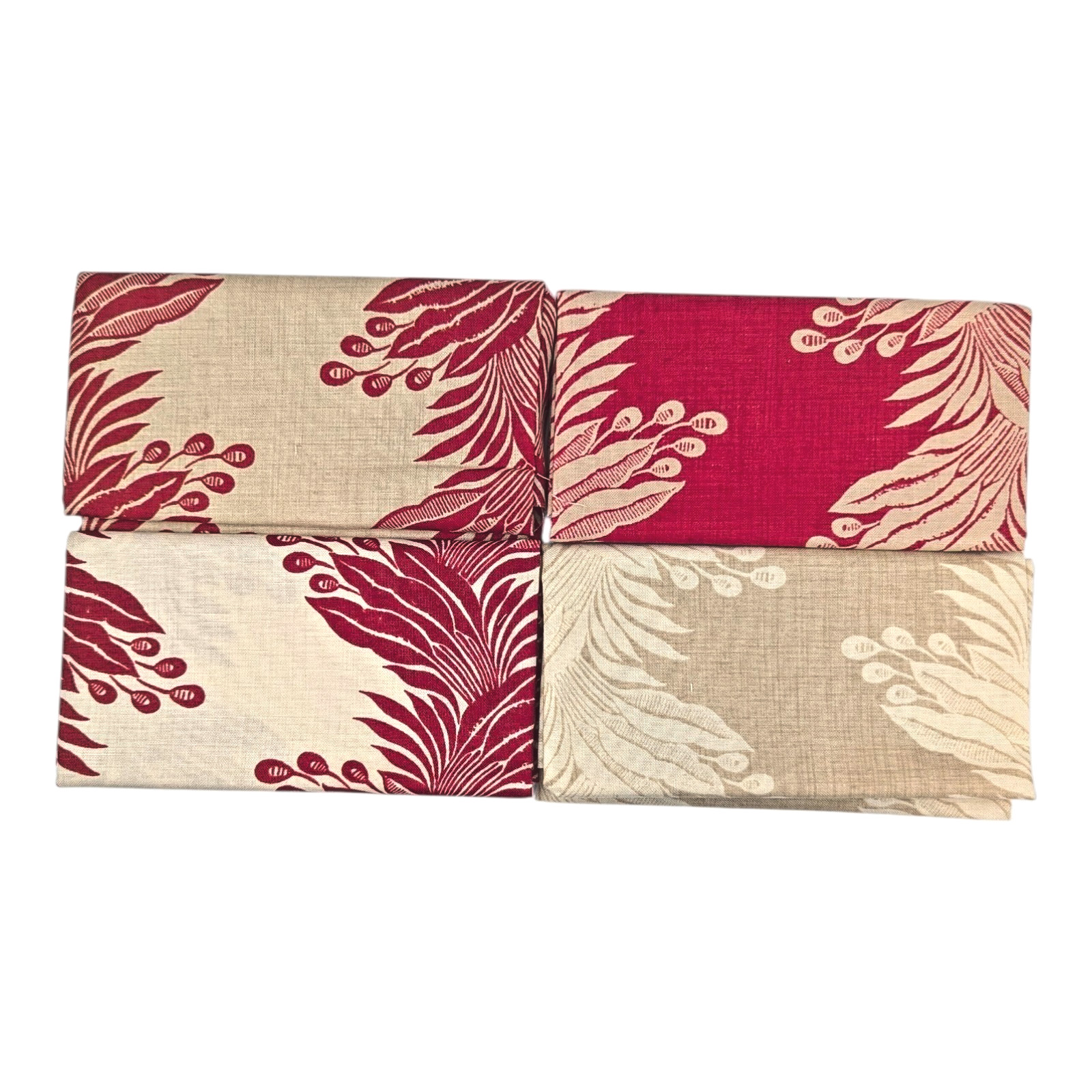 Moda French General 17 Fat Quarter Fabric Bundle Lot Esprit De Noel Red/Beige