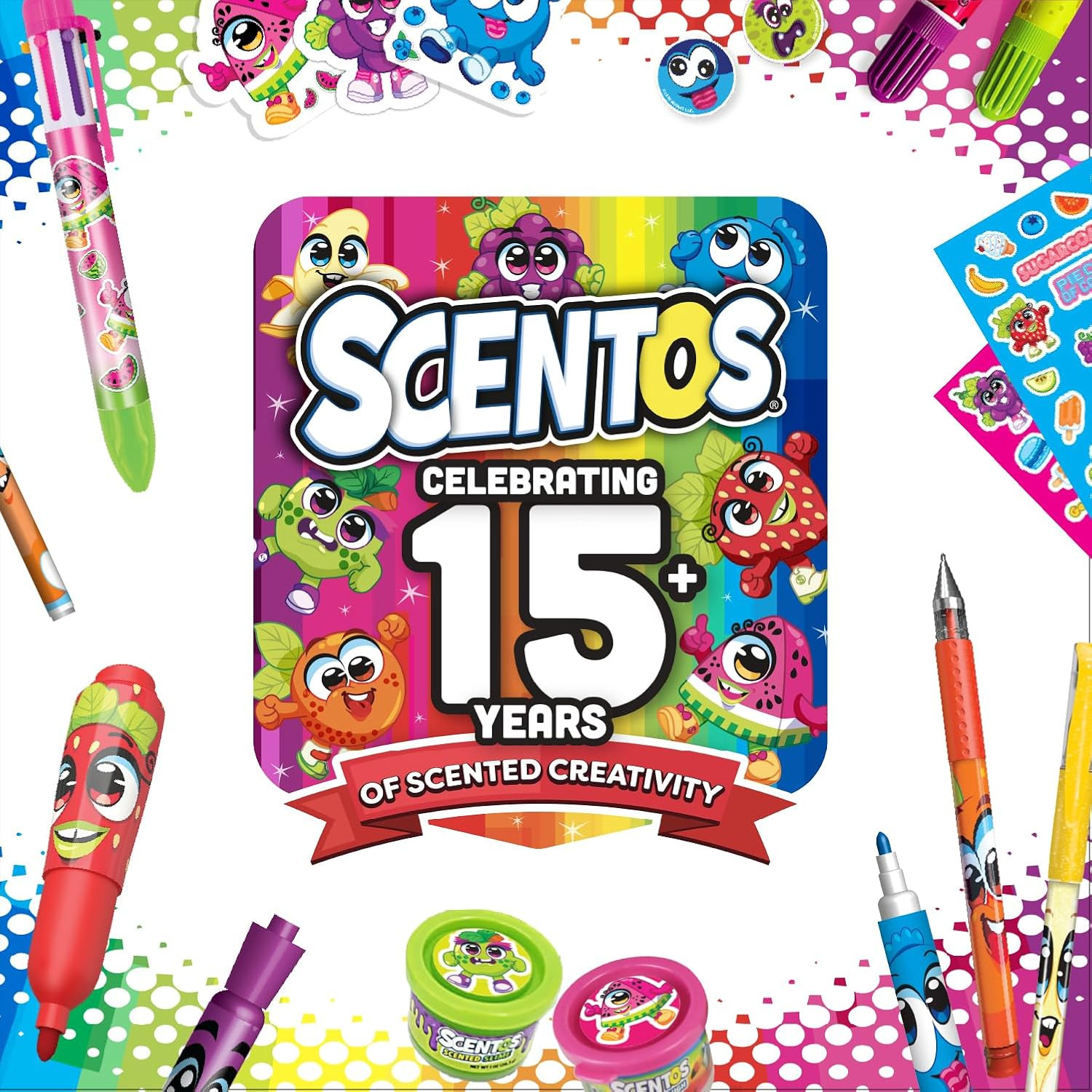 Scented Jumbo Markers 8 Pack, with Fruit Scent, 8 Colors, Different Fruity Each,