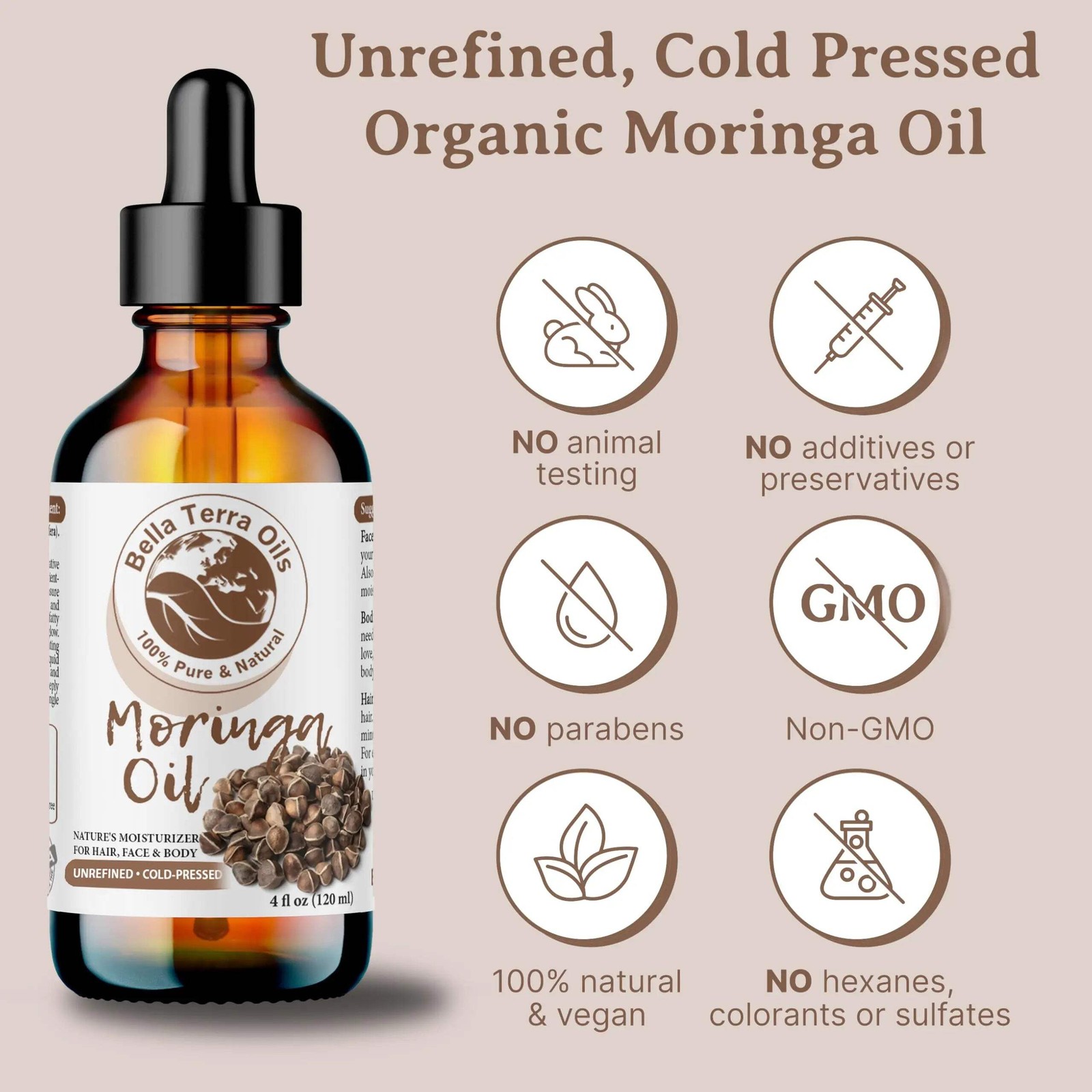 Moringa Oil: Cold-Pressed, Natural, Perfect for Rejuvenating Skin and Hair