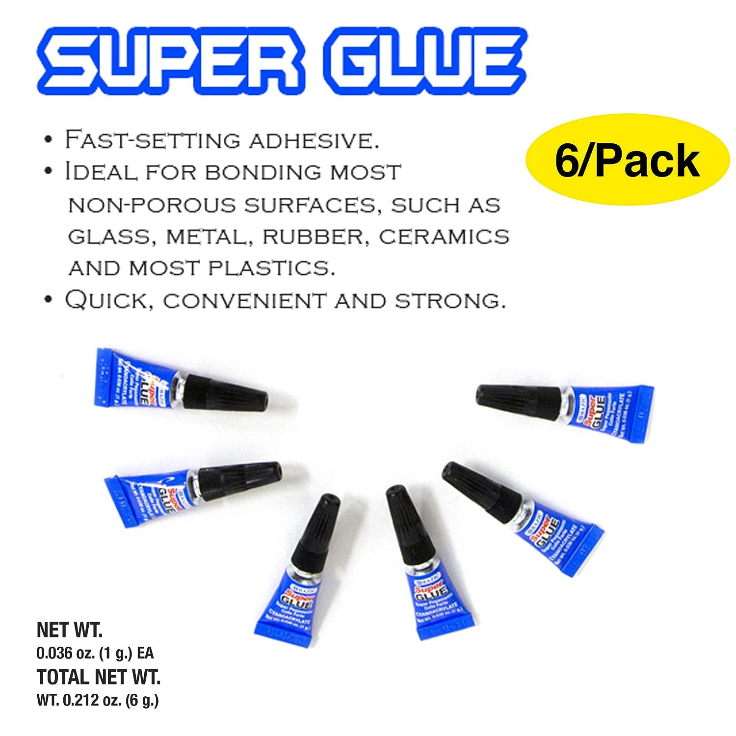 2 Pack Single Use Super Glue 1g Mini Small Tube Clear Adhesive Liquid Bonding