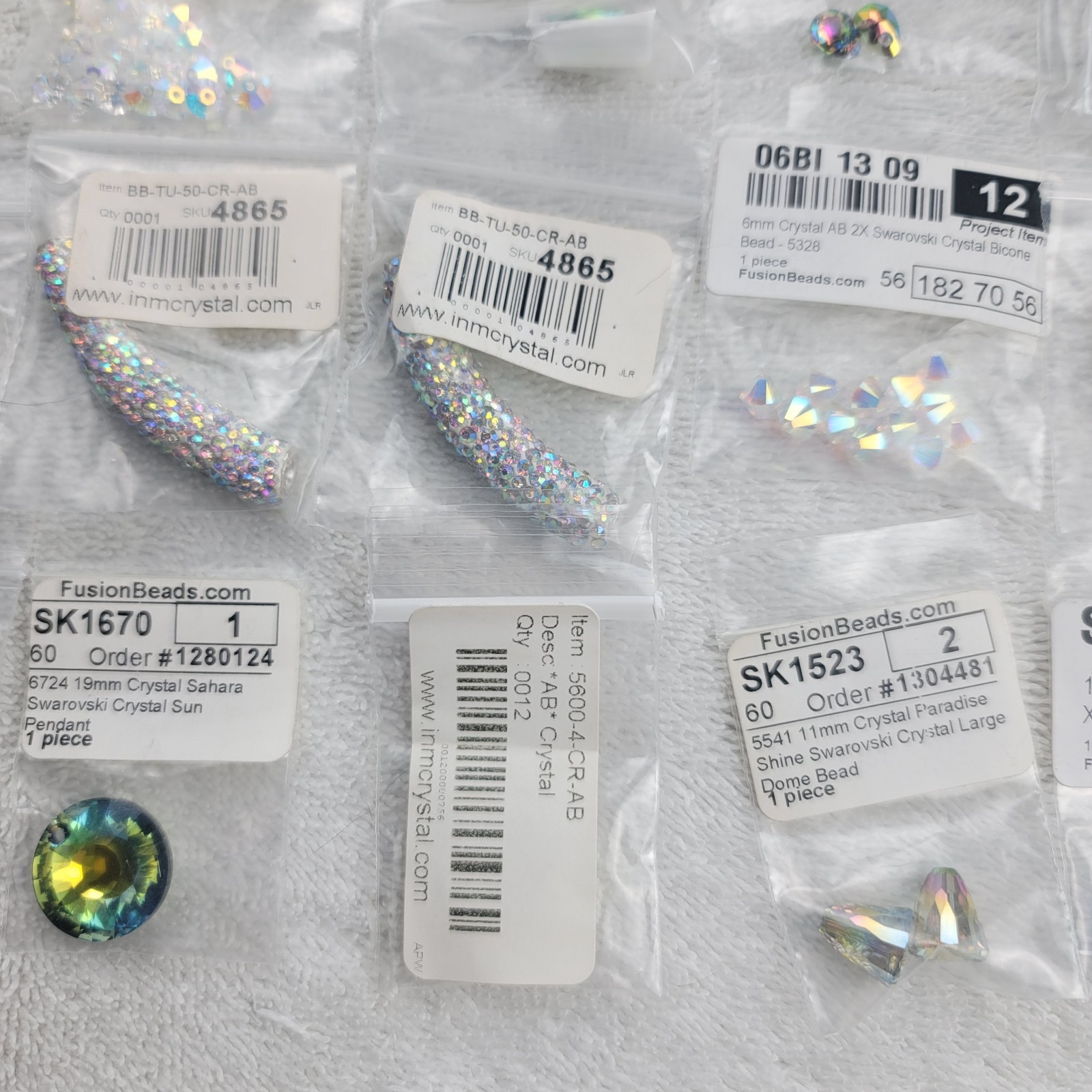 Swarovski Crystal Pendant Lot AB Vitrail Sahara Rivoli Pear Sun Mixed Qty