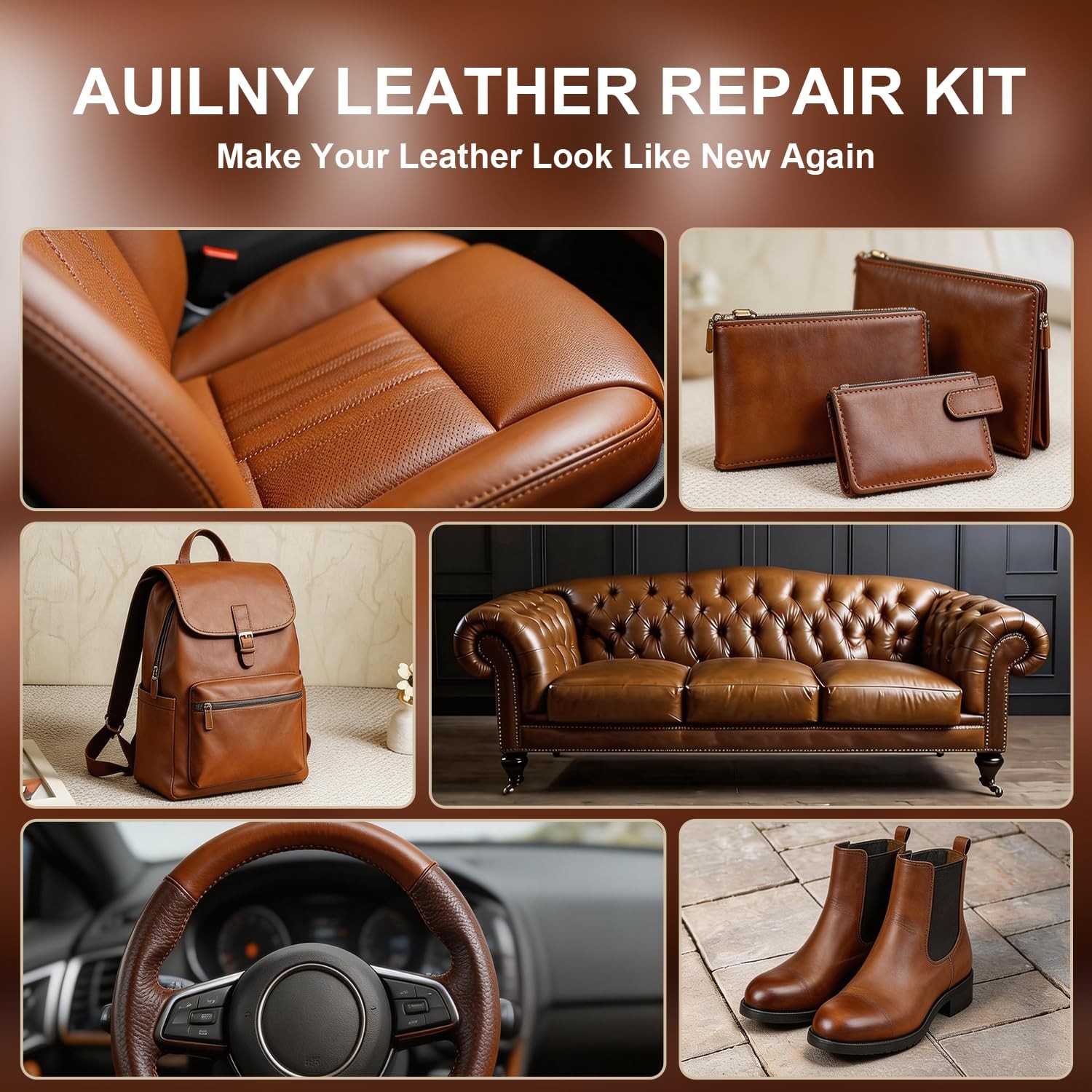 Auilny Leather Repair Kit for Furniture, Sofa, Jacket, Car Seats & Purse. Fix…