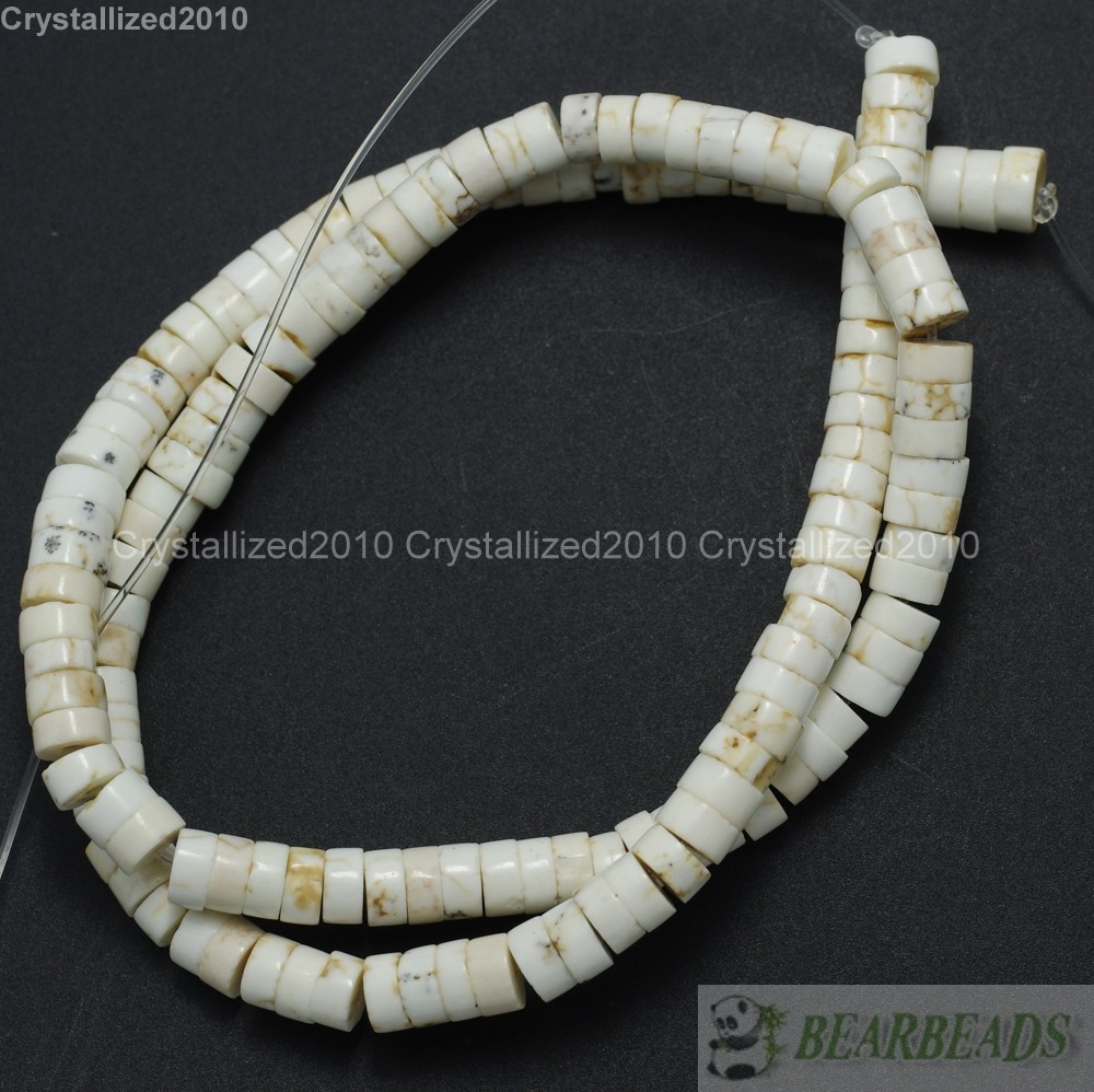 Natural White Turquoise Gemstone Heishi Spacer Beads 3mm 6mm 8mm 10mm 12mm 16″