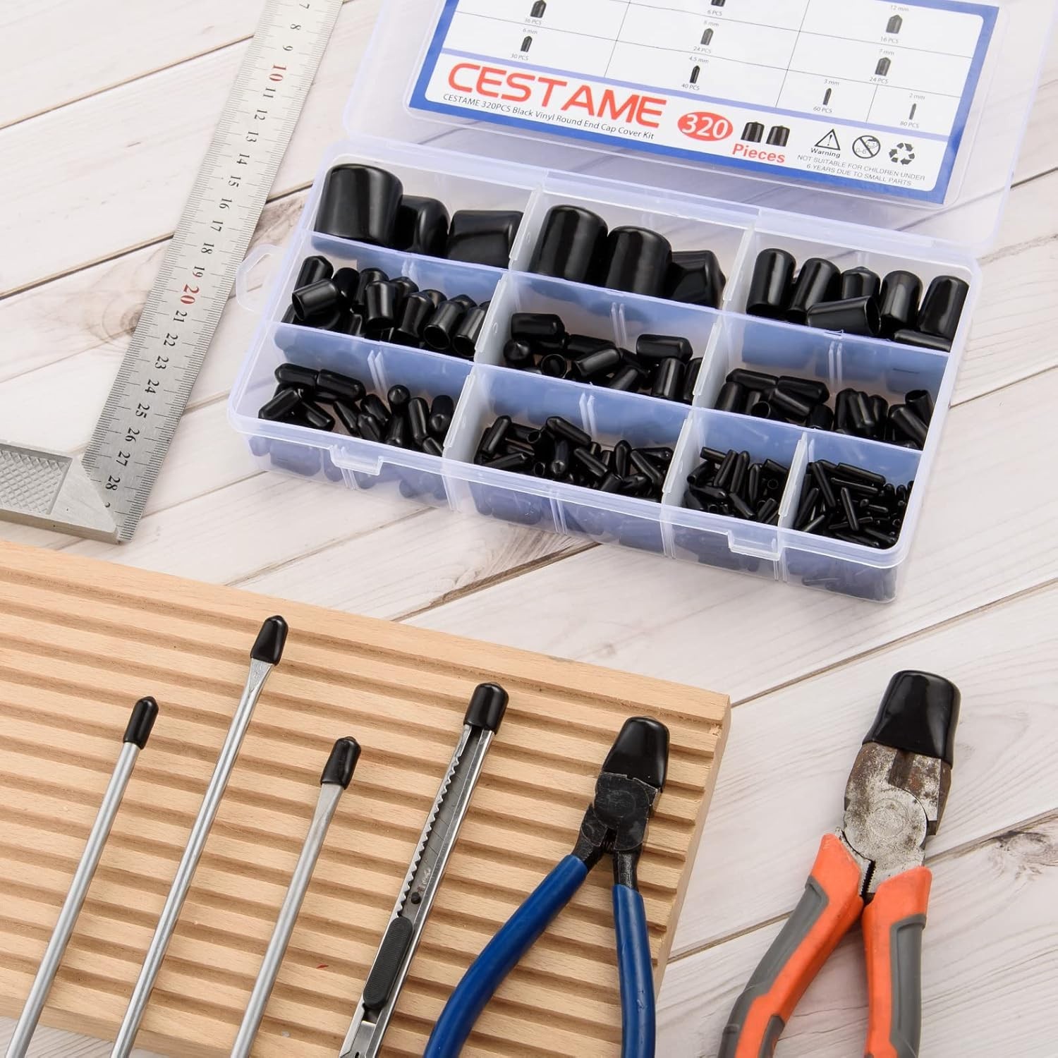 Quality Rubber End Caps – 320 Pieces in 10 Sizes, Perfect for Home Projects