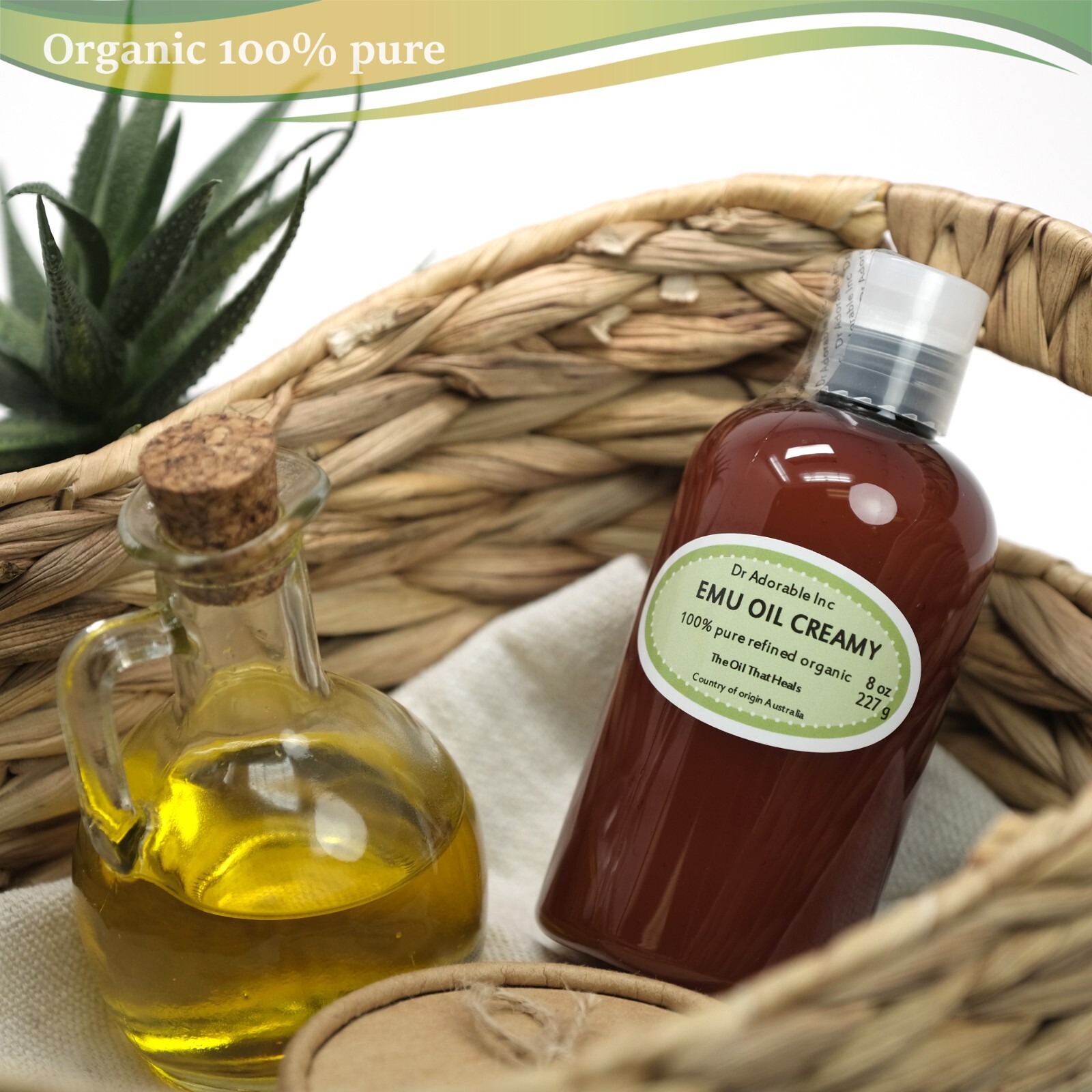 CREAMY EMU OIL BY DR.ADORABLE 100% PURE ORGANIC NATURAL 2 OZ UP TO 7 LB