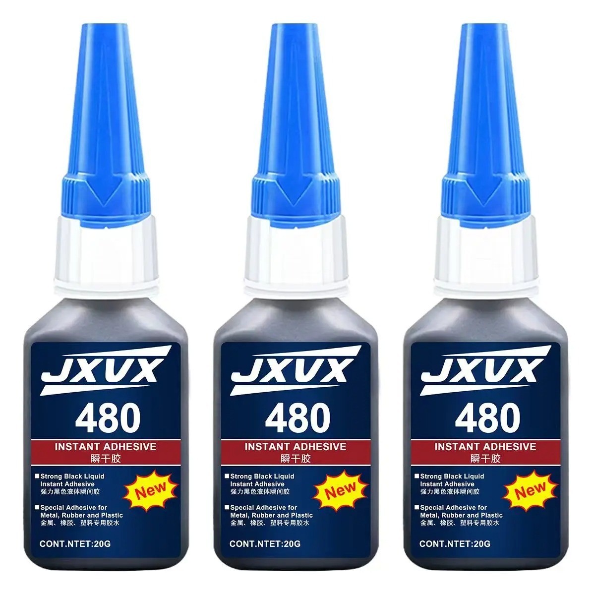 Black Super Glue 480 Fast Dry Cyanoacrylate Leather Rubber Plastic Repair Glue