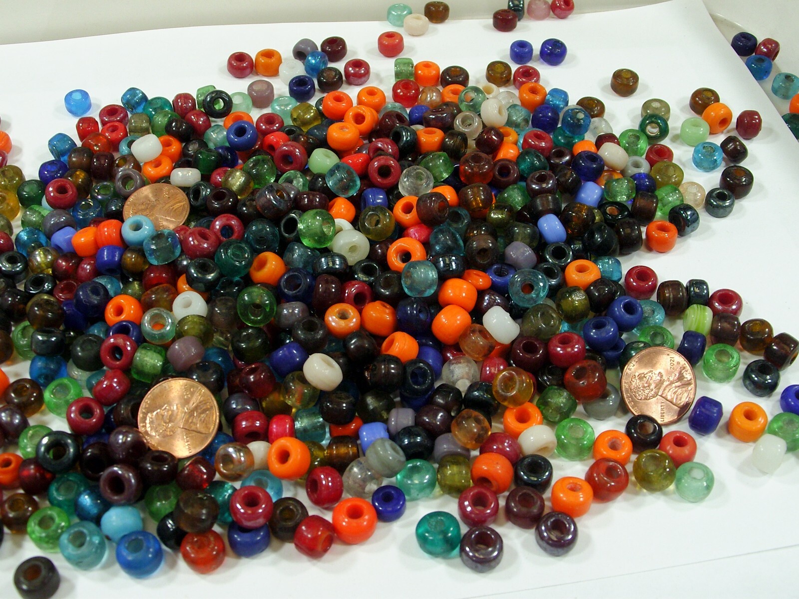 2 Pounds Assorted Color 6mm x 9mm Glass Pony Beads India Bulk Lot Sale (NBW-9)