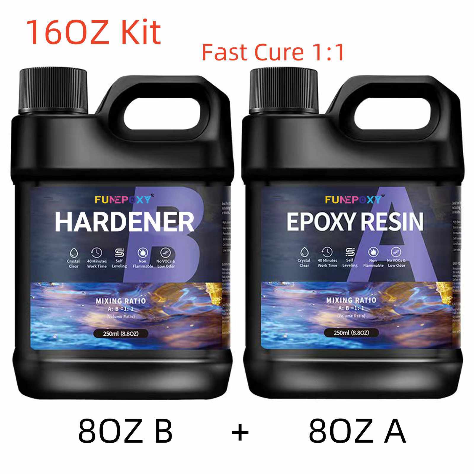 Clear Epoxy Resin – 32oz 64oz 1 Gallon Kit – Volume Total Fast Cure 1:1 DIY Art