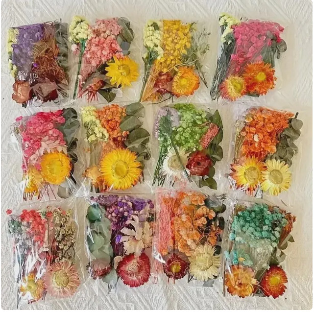 Mixed Dried Pressed Flowers for DIY Crafts, Wedding Decor, Party Favors & Candle