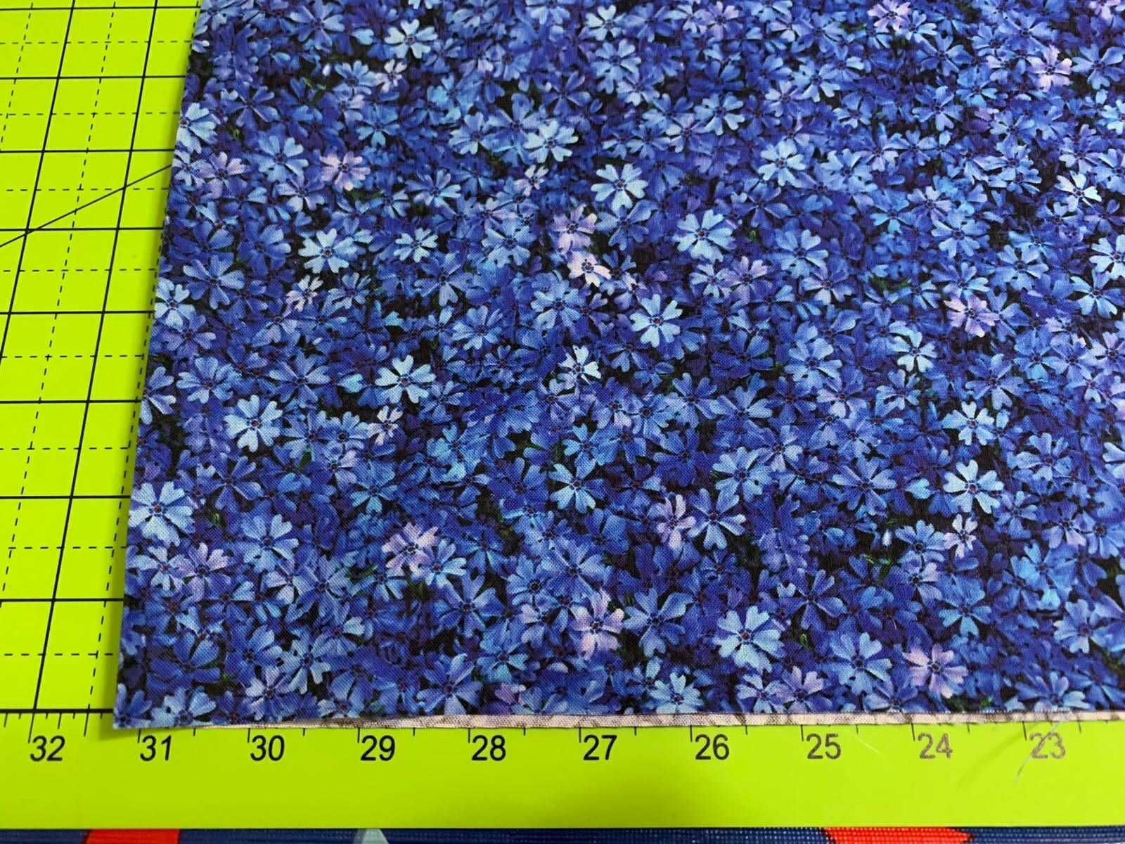 Fabric Flowers Royal Blue Imaginings on KAUFMAN Cotton 1/4 yard K3313