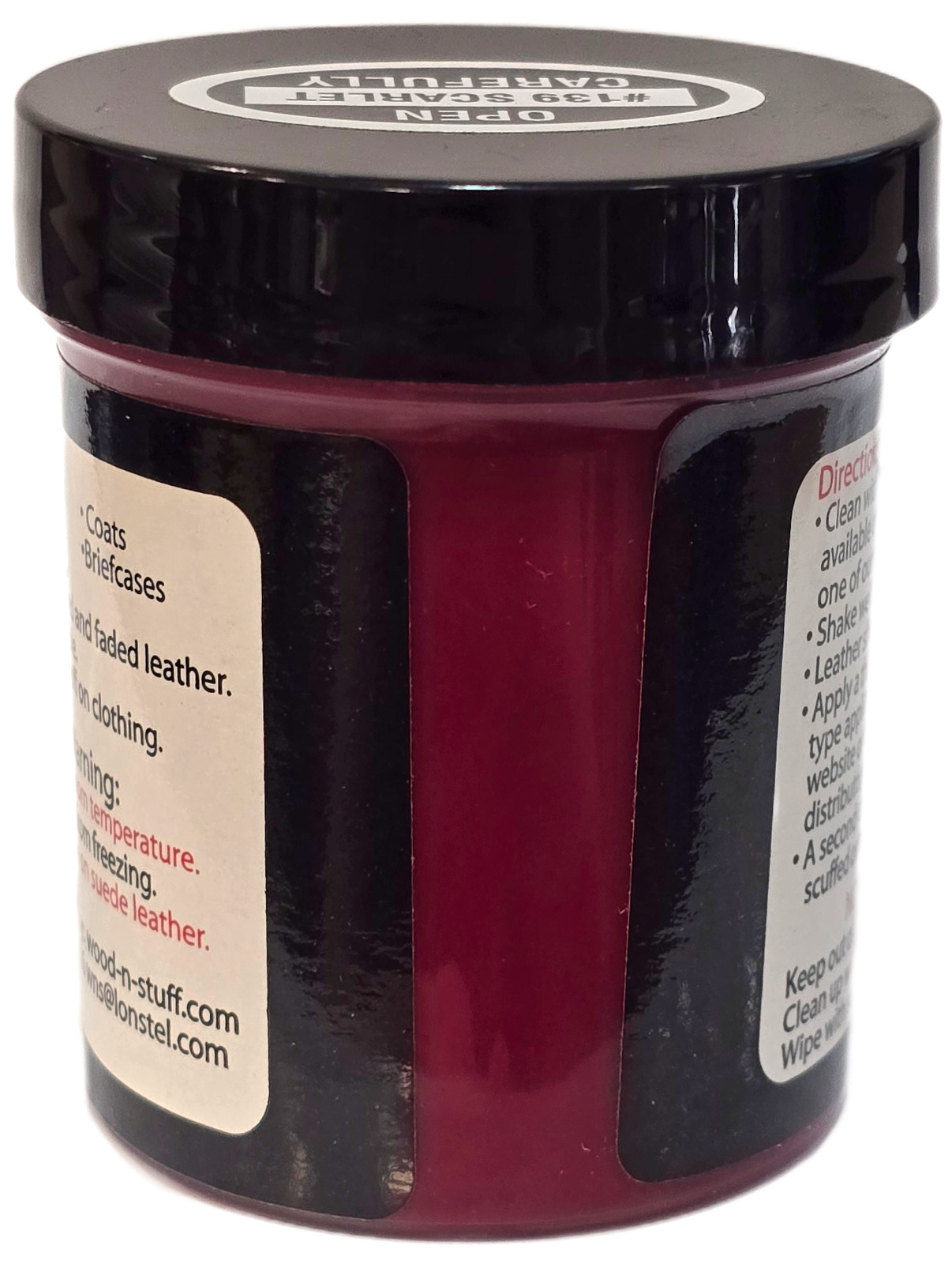 Leather Refinish Sofa Handbag Shoe Color Dye 4.oz Scarlet Leather dye Restore