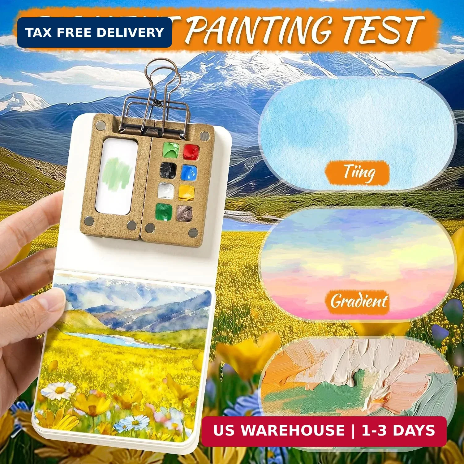 Mini Watercolor Paint set, Portable Watercolor Paint Travel Set, 12 Color Pocket