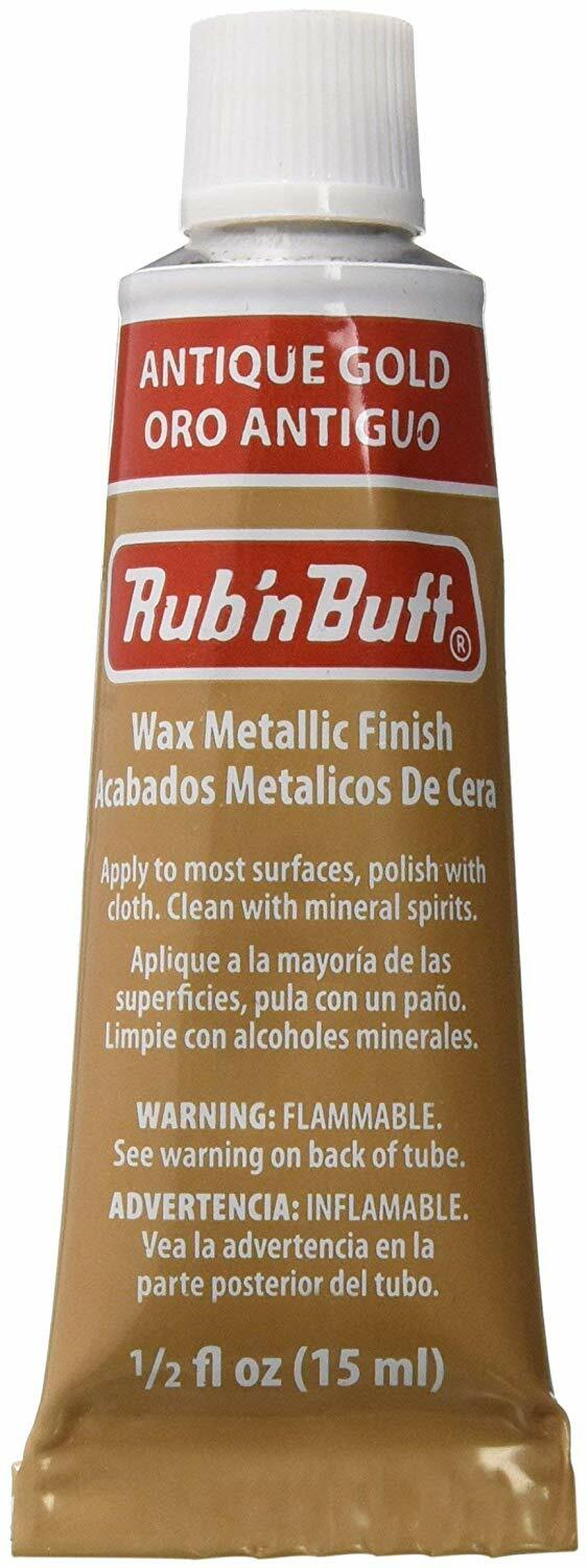 Amaco Rub ‘N Buff Wax Metallic Finish, Antique Gold, 0.5-Fluid Ounce