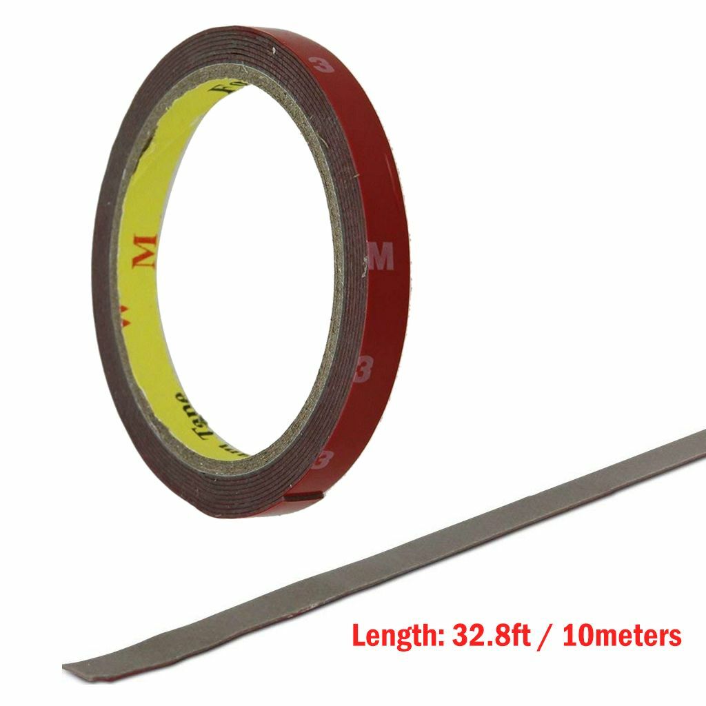 2PCS 3m x 10mm Automotive Car Acrylic Foam Double Sided Attachment Tape Adhesive