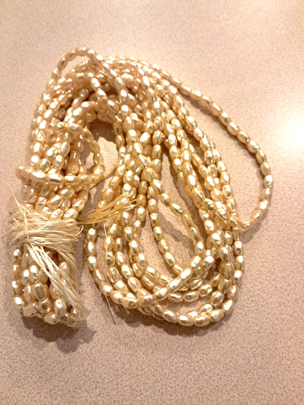 SEALED BAG 600 CZECH GLASS BAROQUE PEARLS 6.5 X 4.5 MM CREAMROSE
