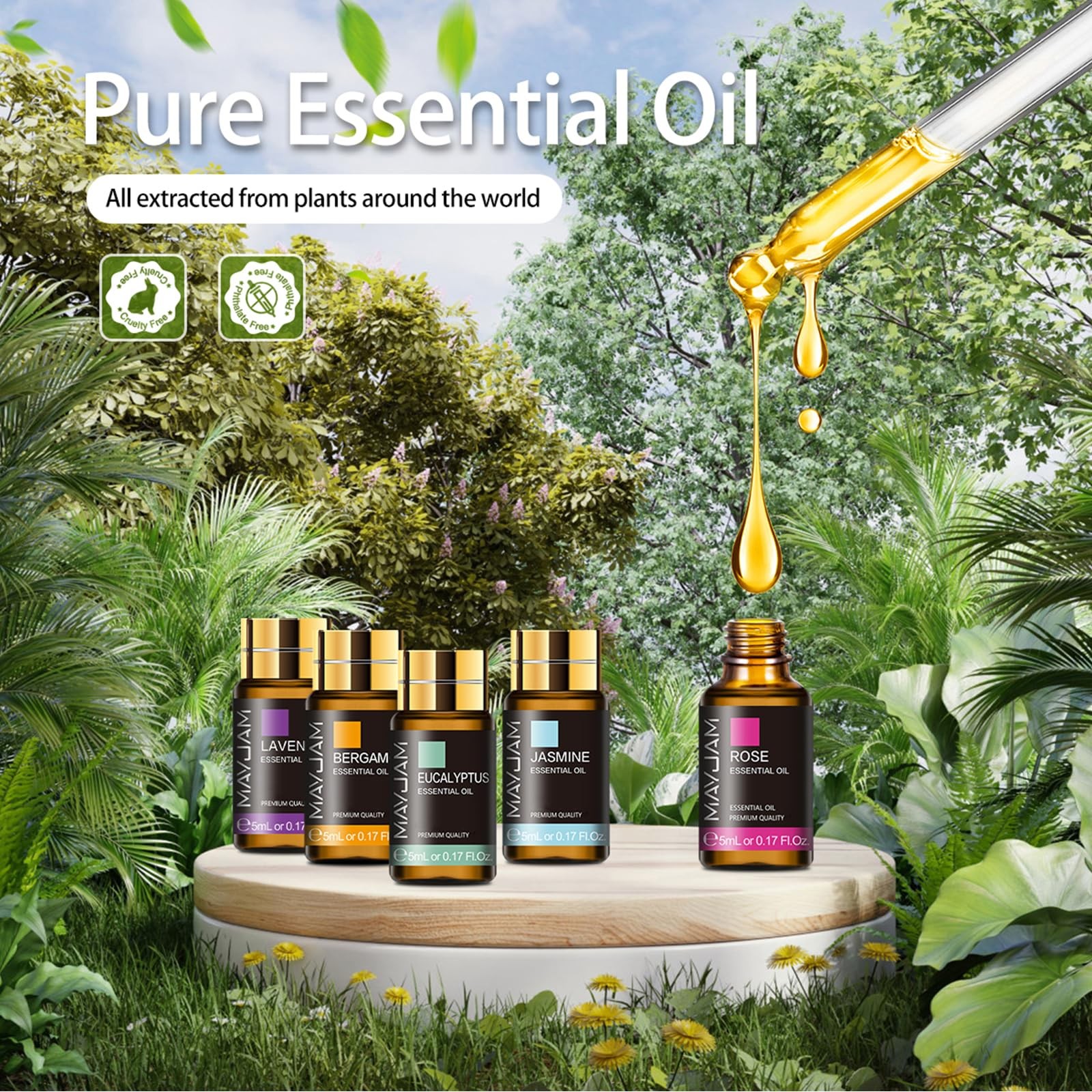 MAYJAM 35x5ML Essential Oil Gift Set, Pure 5.95 Fl Oz (Pack of 1)