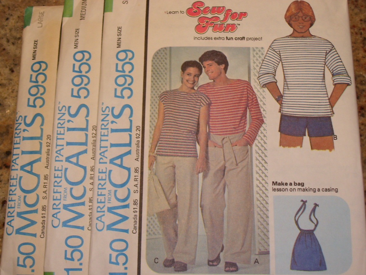 🌷 UNCIRCULATED 1978 McCALL’S 5959-MEN’S SHIRT-DRAWSTRING BOTTOM PATTERN SM FF