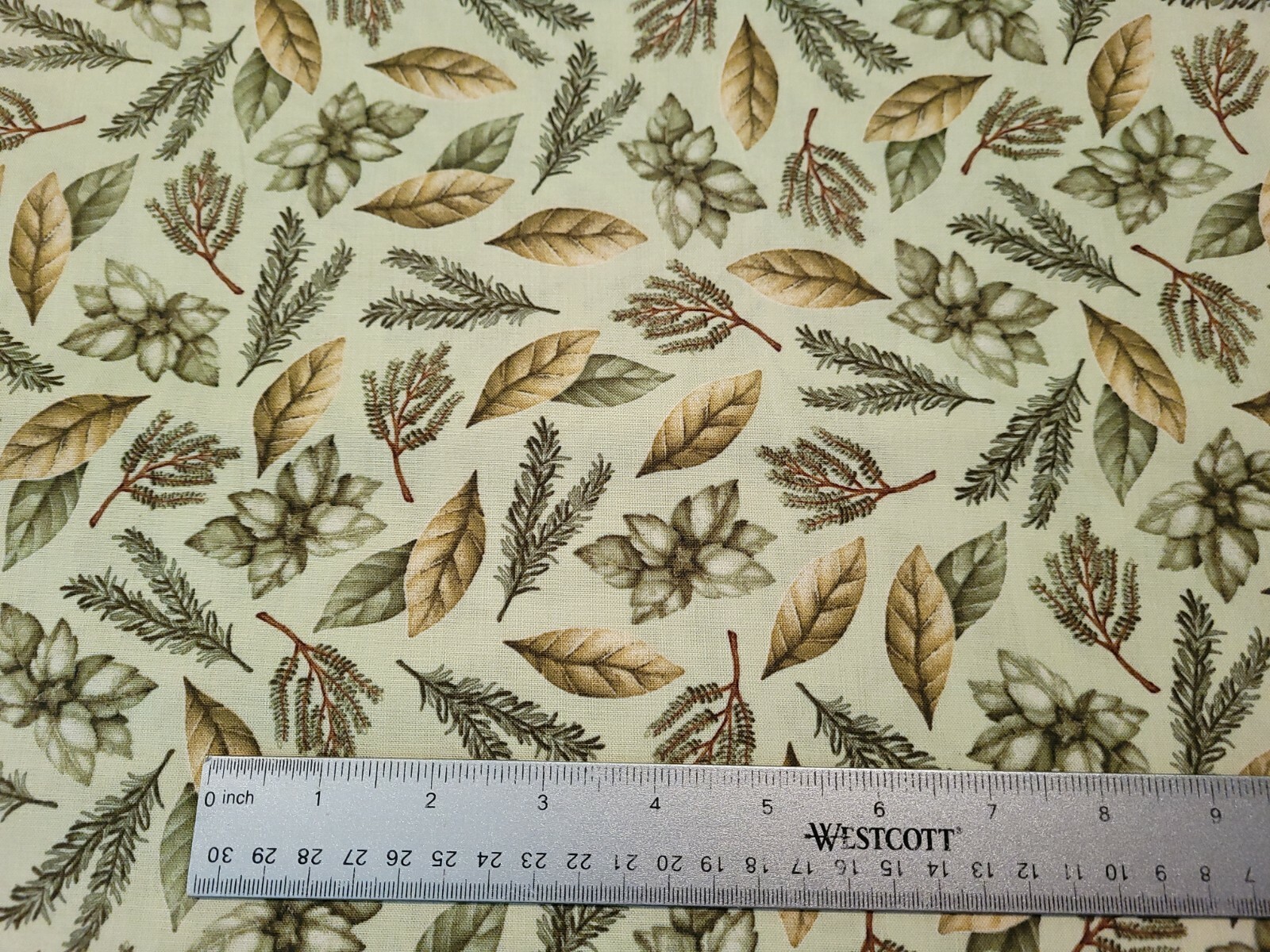 Quilting Treasures Just a Pinch BTY Angela Anderson Herb Leaf Spice on Green