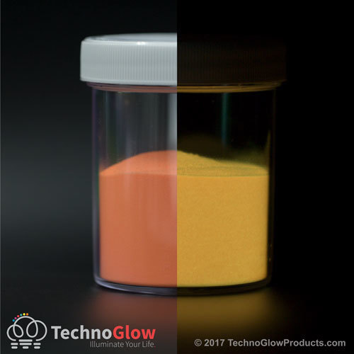 Glow in the Dark Powder, ORANGE to GOLD – UV Reactive Glow Pigment