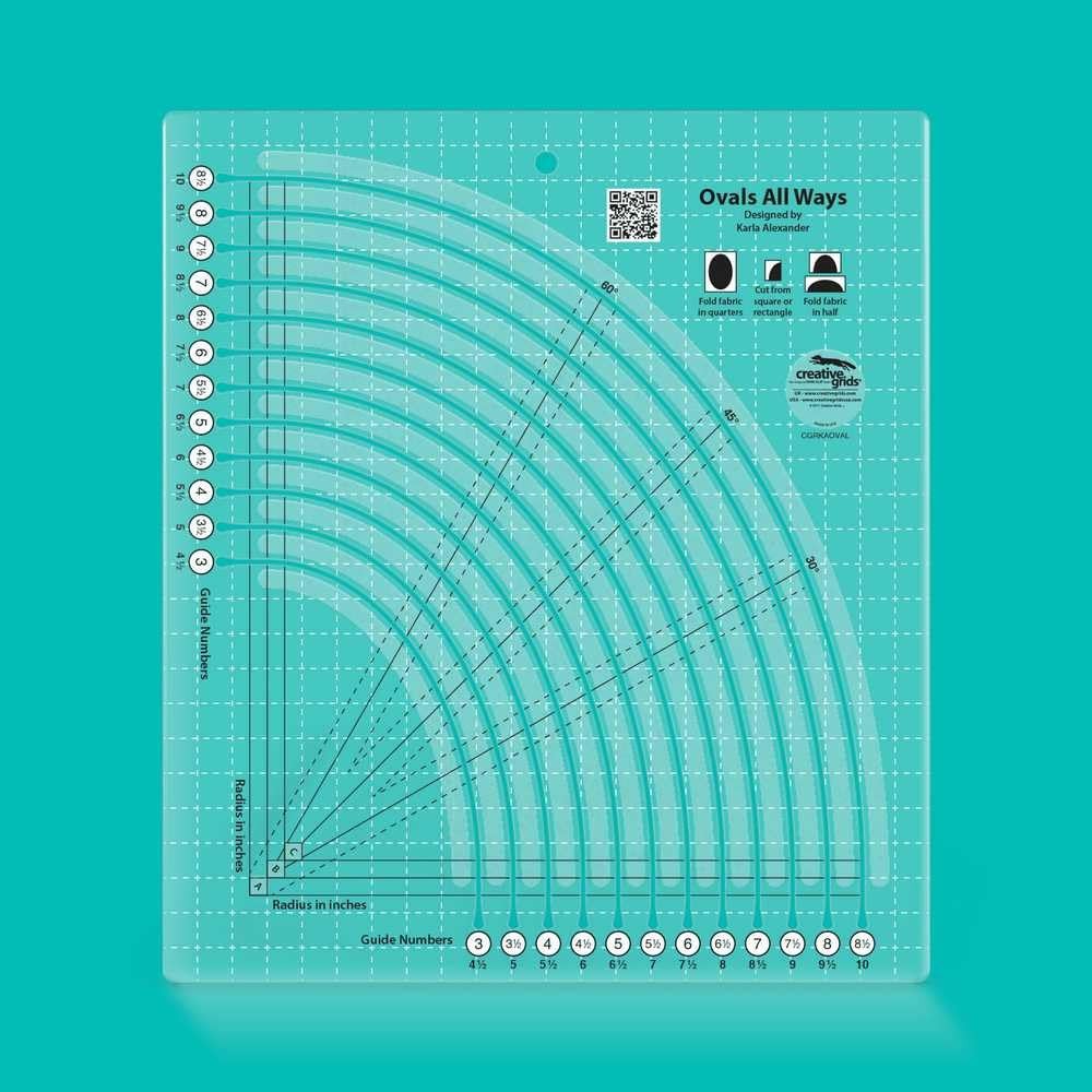 Creative Grids Ovals All Ways Quilting In Usa 11In X 12-1/2In Non-Slip Grip