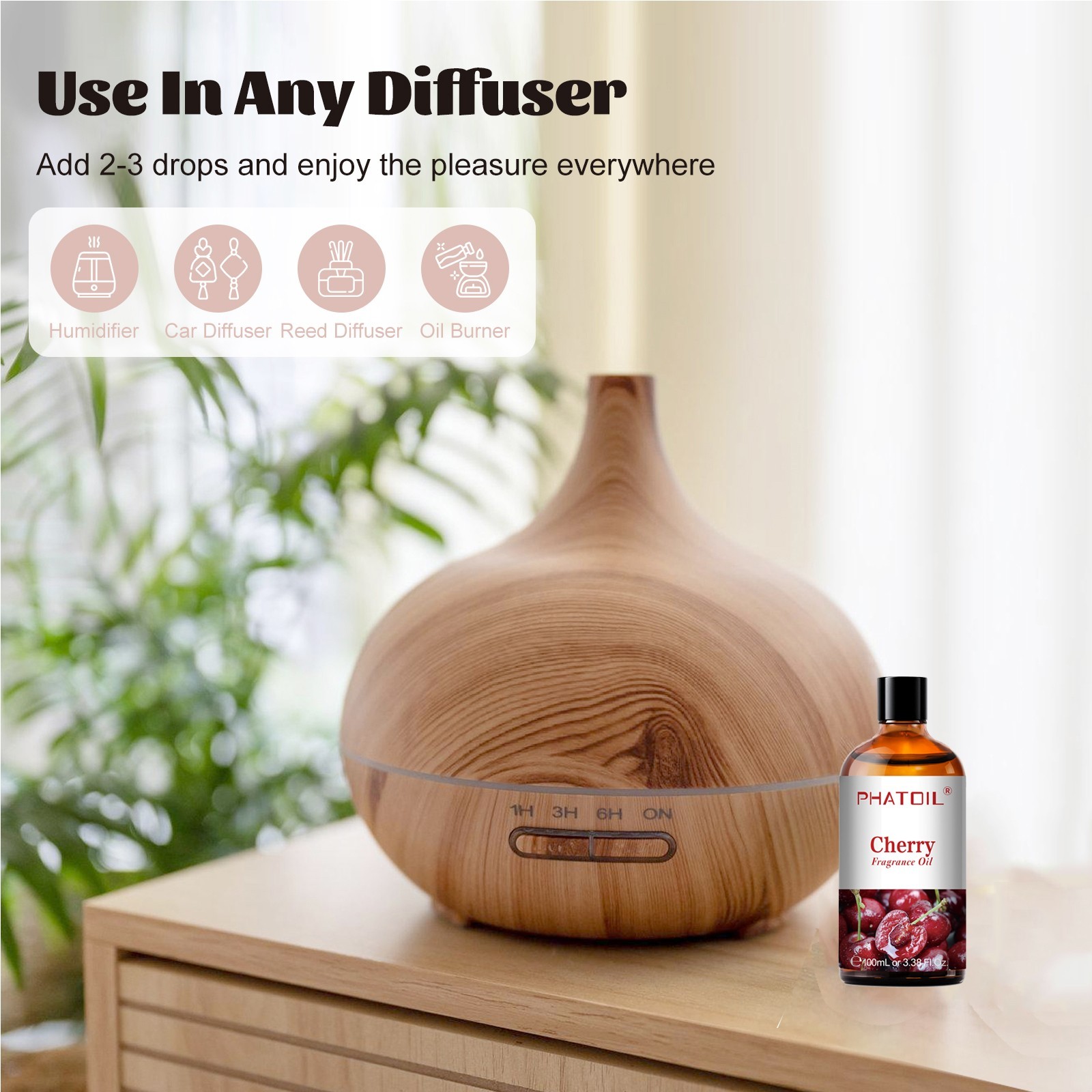 Cherry Fragrance Oils for Aromatherapy, Essential Oils for DIY Candle,Diffuser