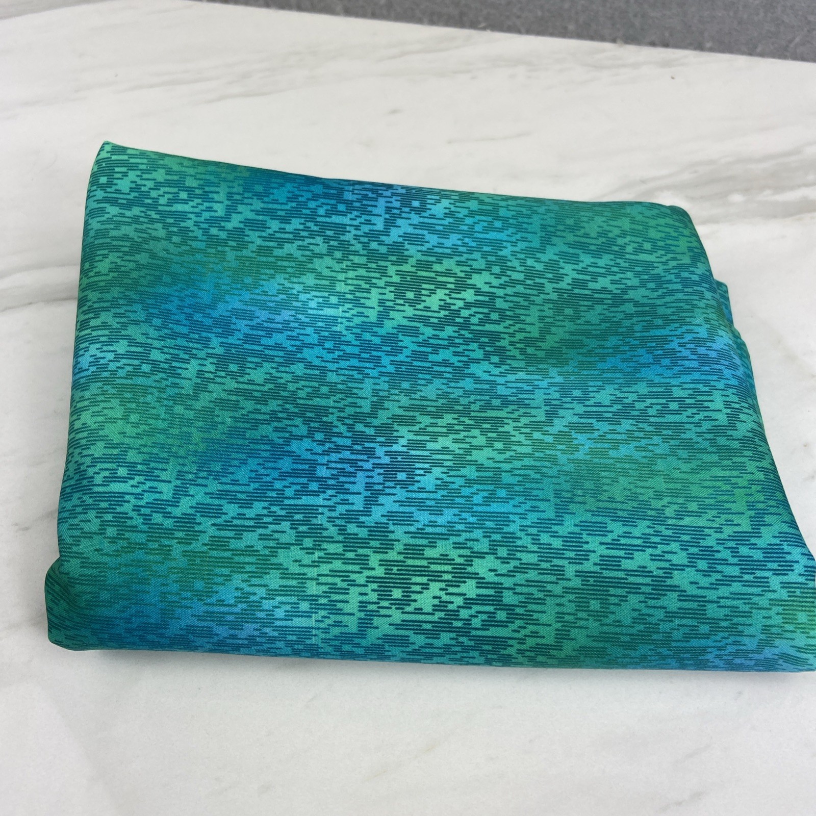 In The Beginning A Groovy Garden Fabric by Jason Yenter Teal Green Abstract 2yds
