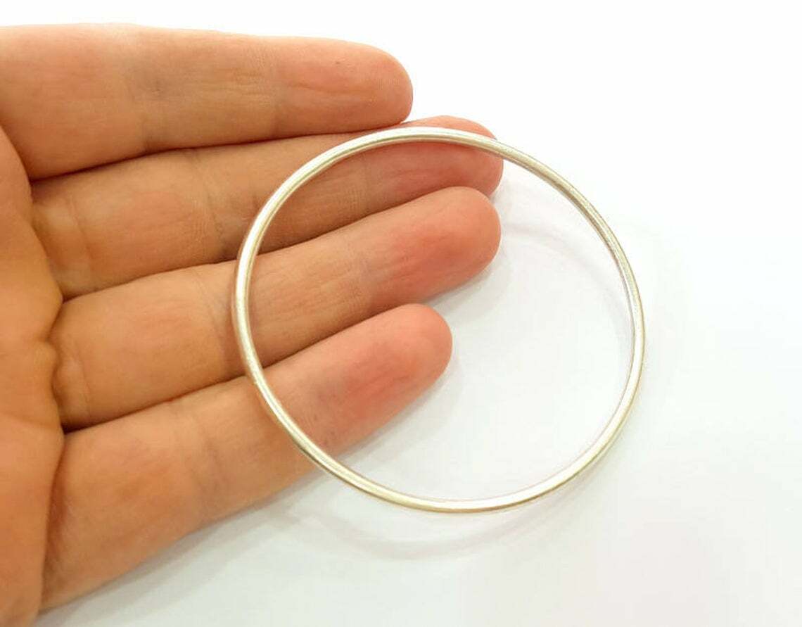 Large Circle Connector Pendant Round Antique Silver Plated (68mm) G7503