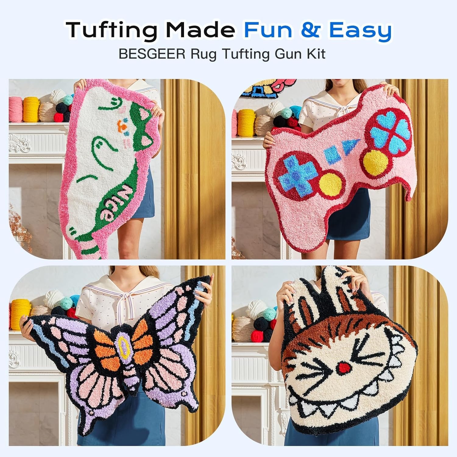 Rug Tufting Gun with Carpet Trimmer Kit RugTuft Gun with Tufting Shears Rug Make
