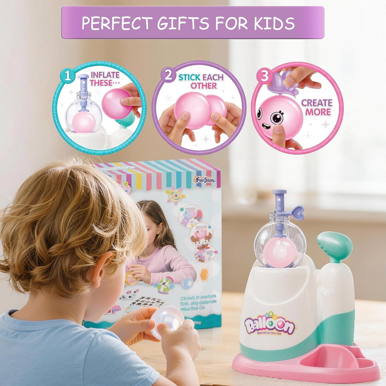 BBWAOiO DIY Sticky Craft Kit for Kids, Squishy Maker Toy with Pump, Creative Toy