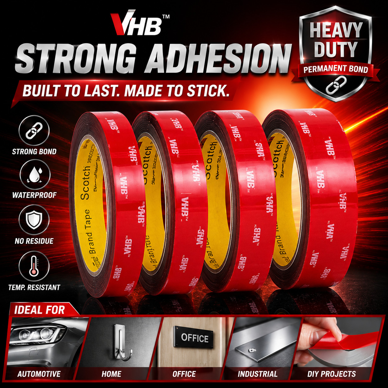 VHB Double Sided Tape Heavy Duty Mounting Tape for Car Home Office