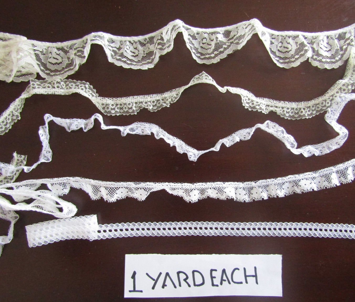 Lot 27 Yds White & Ivory Lace/Trims Remnants Sew- J.Journal Doll Crafts New