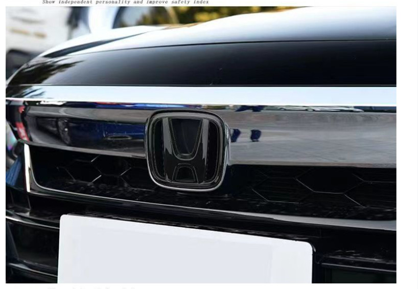 For HOND-A Civi-c 3PCS Glossy Black Front Griile Emblem Re 2022-2025
