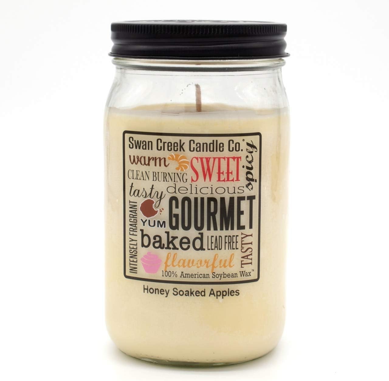 Swan Creek 100% American Soybean 24 Oz. Jar Candle – Honey 24 oz, Pale Yellow