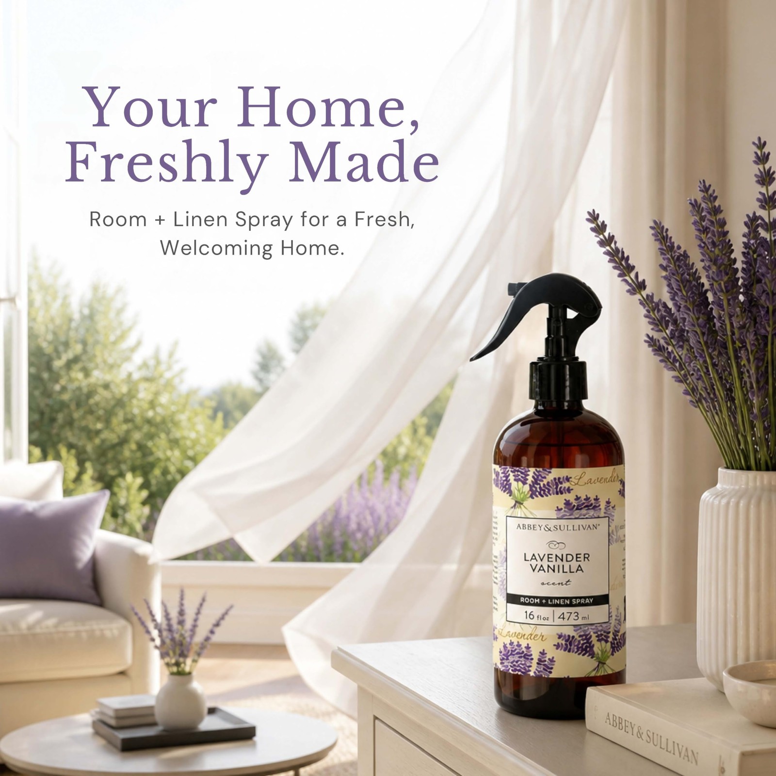 Abbey & Sullivan Odor Eliminating and 16 Fl Oz (Pack of 1), Lavender