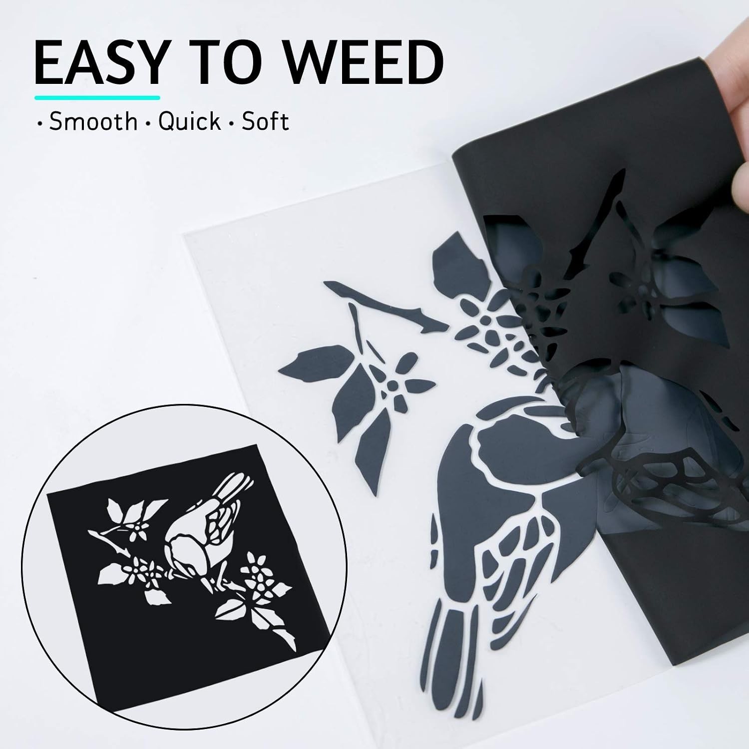 Eco-Friendly Black Heat Transfer Vinyl – 13 Sheets, 12″x10″ for DIY Projects