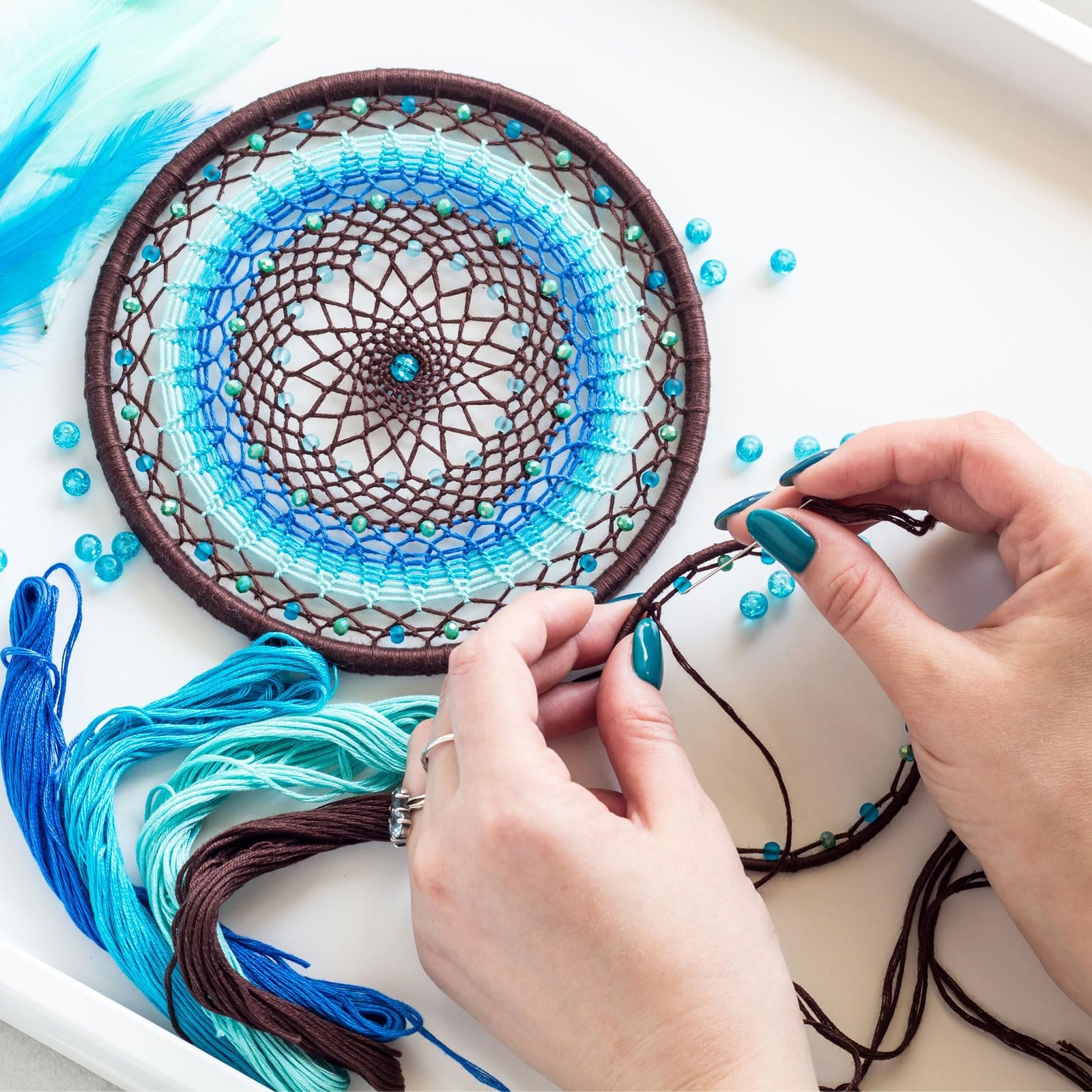 PATIKIL DIY Dream Catcher Kit, Making Supplies Wall Mint Green