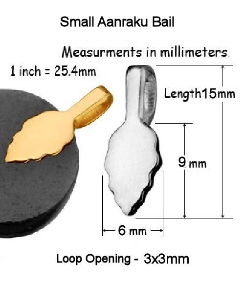 Bail, Aanraku, 5 Small 18KT Gold Plated 6x15mm Glue on Bails For Pendants