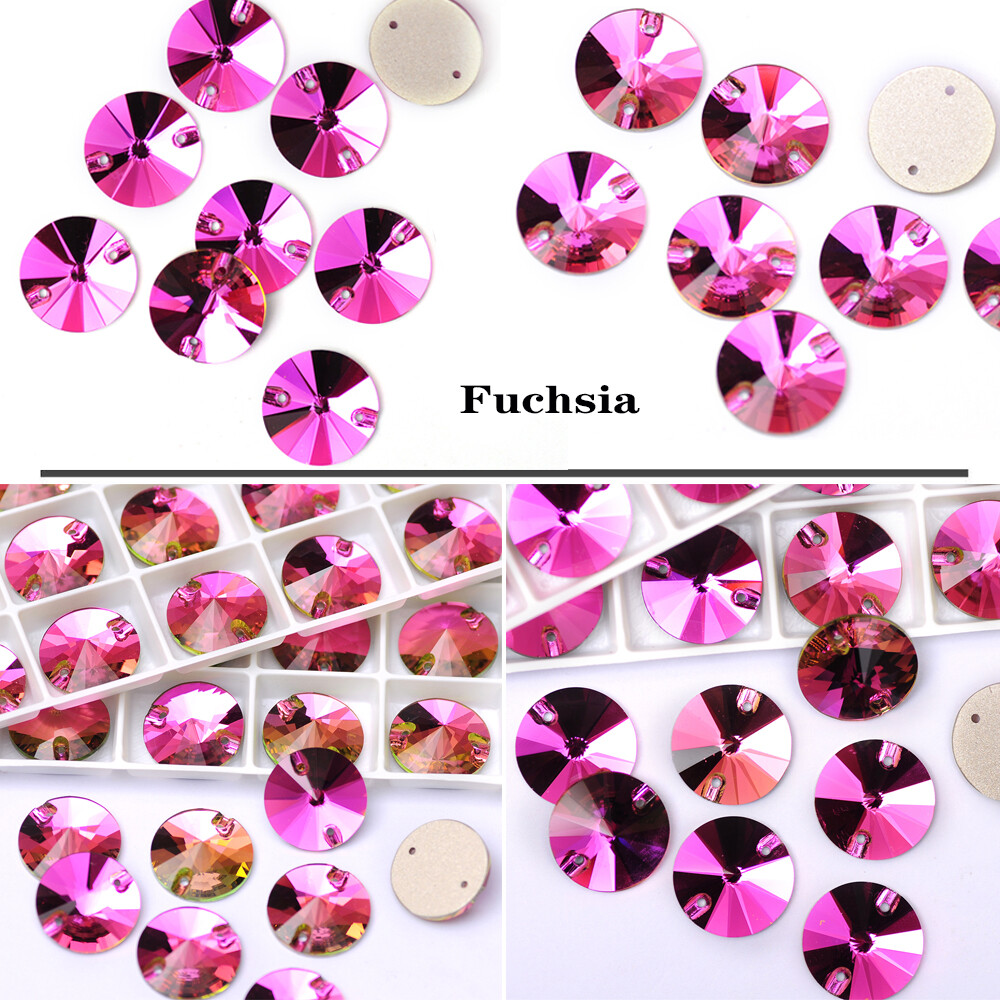 3200 Colorful Rivoli round shape crystal glass sew on rhinestone Sewing Beads