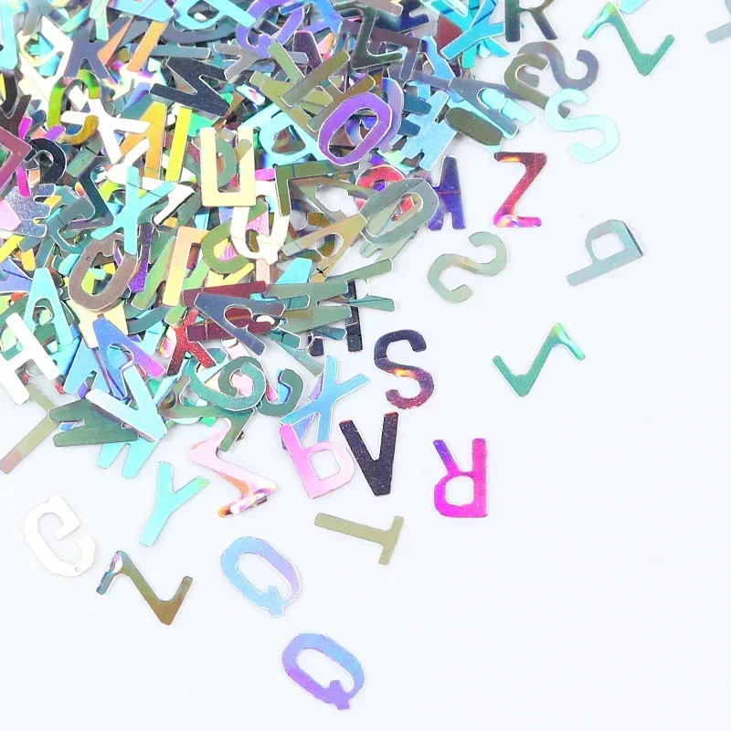 10g Holographic Alphabet Glitter Flakes Resin Sequins Filler DIY Epoxy Mold
