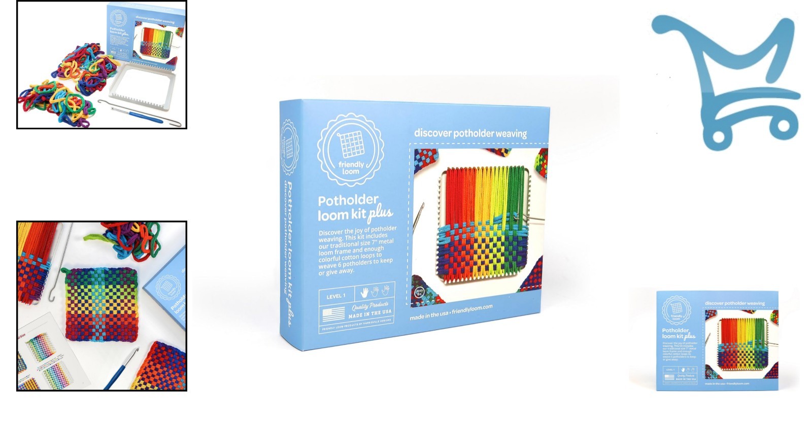 Traditional Potholder Loom Kit Cotton Loops Weaving Craft for All Ages