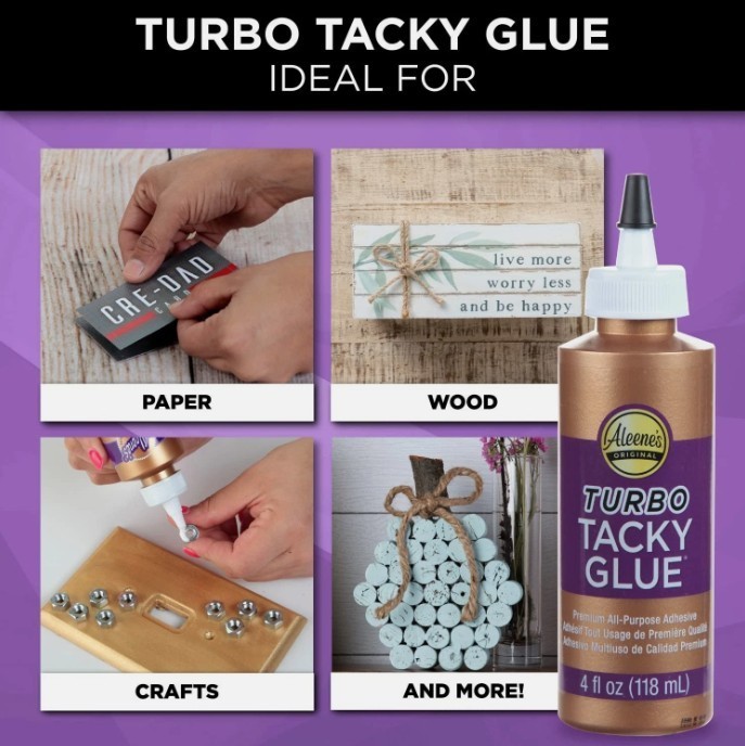 Aleene’s 29682 All Purpose Turbo Tacky Glue, 4-Ounce (2 Pack)