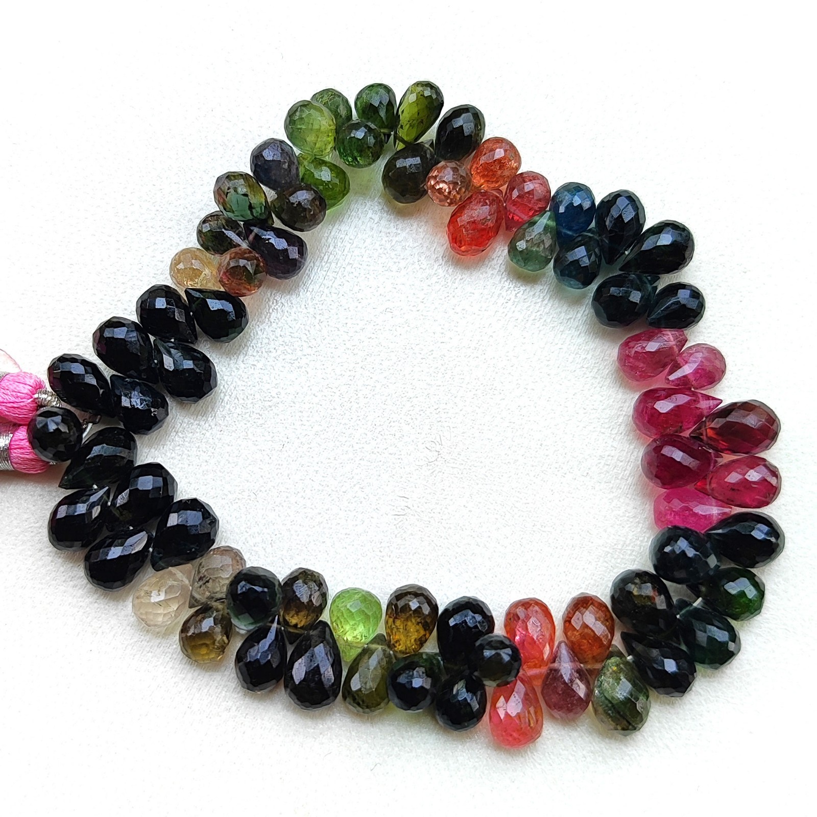 Natural Tourmaline Gemstone 9×6 to 10×7 mm Size Faceted Teardrop Beads 9″ Strand