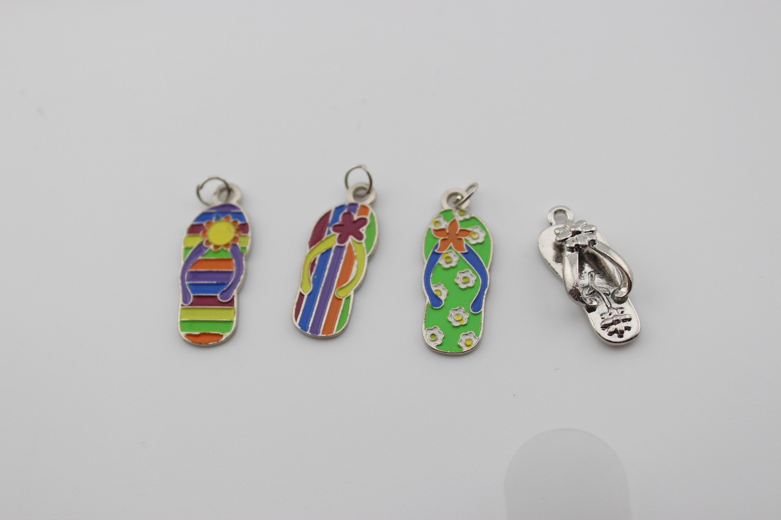Lot of metal and enamel charms cats dogs instruments fish cars sandals 10.7 oz