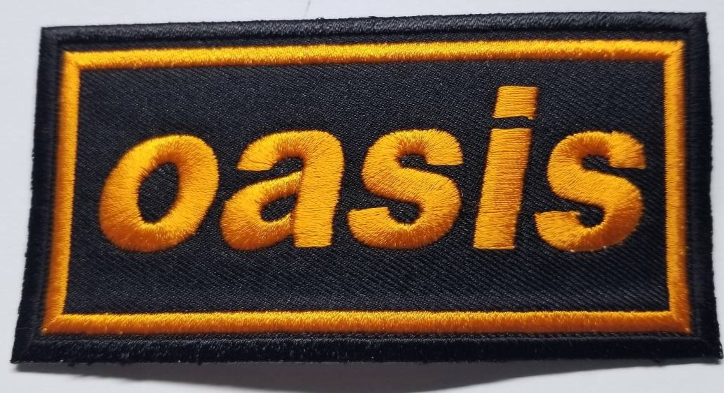 oasis Band Embroidered orange Patch approx. 1.75×3.75″
